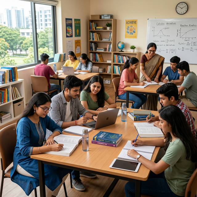 Students studying at Nisa Tuition Centre